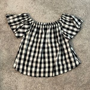 Off the Shoulder Gingham Top